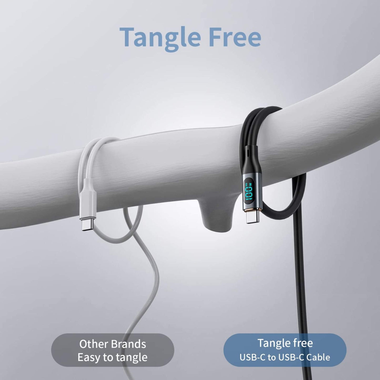 Type C to Type C Cable: 100W PD Fast Charge, LED Display, Data Sync