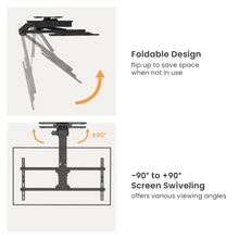 Large Smart Motorised TV Ceiling Mount with Swivel Design & Double Stud Installation Option PLB-M0748DS