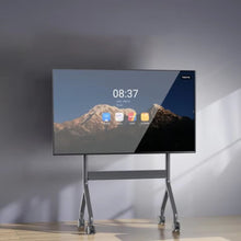 TV Movable Floor Stand Motorised Steel Video Conference Cart Remote Control Electric Adjustable Height Interactive Panel (43-90