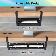 Cable Management Tray Organizer Under Desk Slim for Office Home No Drill Metal, Black 07