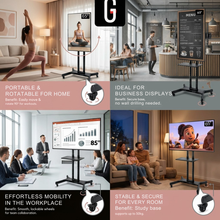 42–85 Inch TV Cart with Wheels for LED LCD TVs | Portrait & Landscape Rotation | VESA 600×400 mm | Heavy Duty Mobile TV Stand | 50 kg Load Capacity