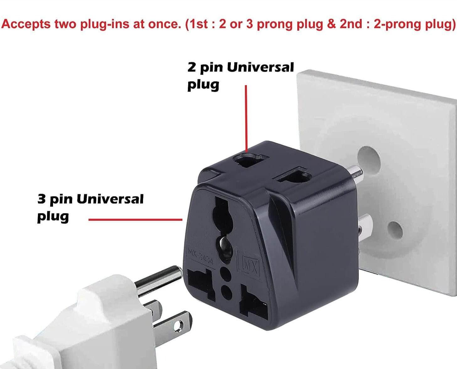 Travel Adapter Converts Indian Plugs to US, Canada, Japan & More (Type B) free shipping