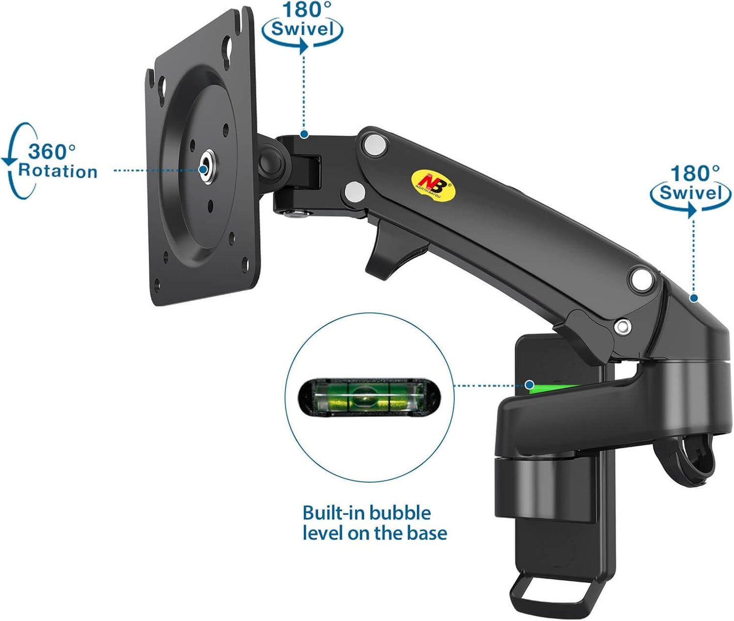 NB Monitor Wall Mount Gas Strut 17 - 35 Inches Flexi LCD / LED TVs F150 - GADGET WAGON Gas Spring Arm