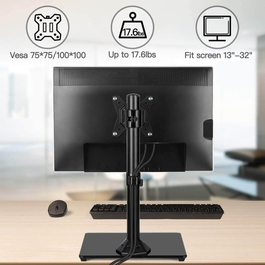 gadget wagon 13-32 inch Single Monitor Stand | Adjustable Height Swivel Universal Screen Freestanding for Ergonomic Viewing free shipping