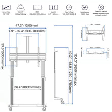 Interactive Panel TV Motorized Stand Lift Heavy Duty | 136.4 Kgs Load Capacity | 1250-1750 mm Height | V70
