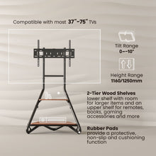 Lumi 37-75 inches Bauhaus Style Corner TV Stand with 2-Tier Wood Shelves FS40-46T free shipping