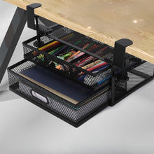 Gadget Wagon Metal Under Desk Organizer with 2 Shelves – No Drill, Office & Home Use (Black) free shipping