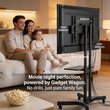 42–85 Inch TV Cart with Wheels for LED LCD TVs | Portrait & Landscape Rotation | VESA 600×400 mm | Heavy Duty Mobile TV Stand | 50 kg Load Capacity