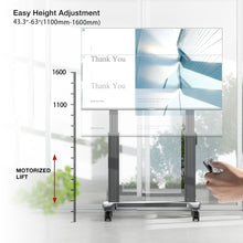 70-120 inch TV Cart Motorized Stand Interactive Panel Lift Heavy Duty | 136.4 Kgs Load Capacity T100