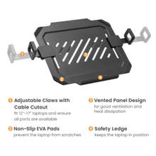 Gadget Wagon Monitor Arm with Laptop Tray | Adjustable Desk Mount for 17-32” Monitors & Up to 16” Laptops | Dual Screen Ergonomic Setup, free shipping