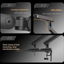 Gadget Wagon Monitor Arm with Laptop Tray | Adjustable Desk Mount for 17-32” Monitors & Up to 16” Laptops | Dual Screen Ergonomic Setup, free shipping