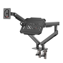 Gadget Wagon Monitor Arm with Laptop Tray | Adjustable Desk Mount for 17-32” Monitors & Up to 16” Laptops | Dual Screen Ergonomic Setup, free shipping