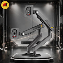 Dual Monitor Arm|Mechanical Spring|Full Motion|Desk Clamp|17–32 Inch|VESA 75×75/100×100 mm|2–9 kg per Arm|Black, free shipping