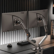 Dual Monitor Arm|Mechanical Spring|Full Motion|Desk Clamp|17–32 Inch|VESA 75×75/100×100 mm|2–9 kg per Arm|Black, free shipping