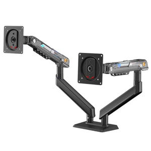 Dual Monitor Arm|Mechanical Spring|Full Motion|Desk Clamp|17–32 Inch|VESA 75×75/100×100 mm|2–9 kg per Arm|Black, free shipping