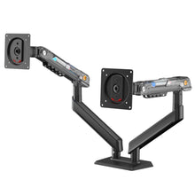 Dual Monitor Arm|Mechanical Spring|Full Motion|Desk Clamp|17–32 Inch|VESA 75×75/100×100 mm|2–9 kg per Arm|Black, free shipping