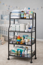 Gadget Wagon Microwave Oven Rack Metal Kitchen Trolley Cart – 4 Tier Movable Storage Organizer free shipping