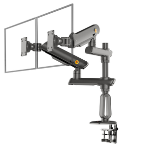 Dual Monitor Arm Mount for 27″–50″ Screens, Gas Spring Adjustable, Ultra wide Compatible, 360° Rotation, free shipping