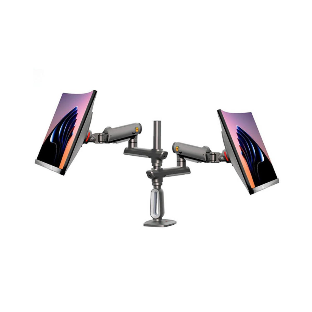 Dual Monitor Arm Mount for 27″–50″ Screens, Gas Spring Adjustable, Ultra wide Compatible, 360° Rotation, free shipping