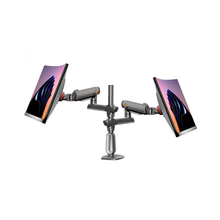 Dual Monitor Arm Mount for 27″–50″ Screens, Gas Spring Adjustable, Ultra wide Compatible, 360° Rotation, free shipping