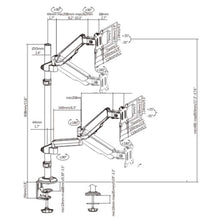 gadget wagon 14 - 32 Inch Dual Monitor Gas Spring Strut Vertical Arm mount | Improve Posture & Reduce Pain free shipping