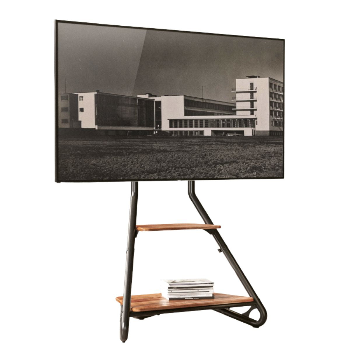 Lumi 37-75 inches Bauhaus Style Corner TV Stand with 2-Tier Wood Shelves FS40-46T free shipping