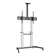 Lumi 60"-100" Rolling Aluminum TV Stand with Wheels Height Adjustable Modern (Silver, White)