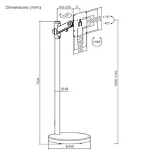 Lumi ProMotion Adjustable TV Floor Stand – Spring Lift, Swivel & 360° Rotation, free shipping
