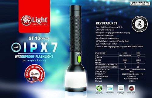 MR. LIGHT - COBRA LED FLASH LIGHT GT10 , free shipping