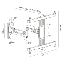 Heavy Duty Premium Full Motion TV Wall Mount for 32–65 Inch TVs | 21” Extendable Arm | 90° Swivel & Tilt | VESA 400x400 | Supports up to 35kg, free shipping