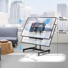 Gadget Wagon Smart Mobile TV Stand with Wheels | Fits 32–75 Inch TVs | Height Adjustable | 50kg Capacity | Office & Home Ready, free shipping