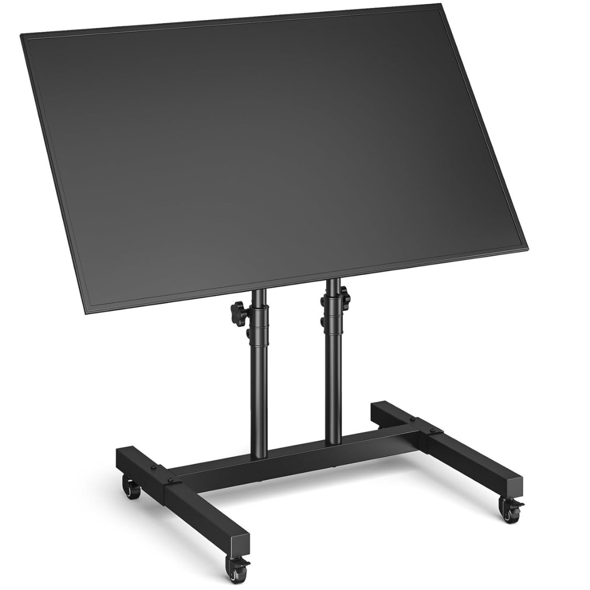 Gadget Wagon Smart Mobile TV Stand with Wheels | Fits 32–75 Inch TVs | Height Adjustable | 50kg Capacity | Office & Home Ready, free shipping