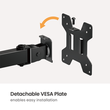Black TV wall mount with detachable VESA plate 