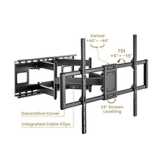 Lumi Heavy-Duty Full-Motion TV Wall Mount for 60–120 Inch TVs | 120kg Capacity | ±60° Swivel & +5°/-15° Tilt, free shipping
