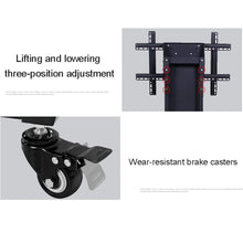 Conference Room Podium TV Cart Stand with wheels 90° Tilt & Height Adjustable