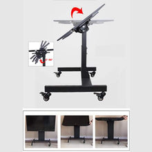 Conference Room Podium TV Cart Stand with wheels 90° Tilt & Height Adjustable