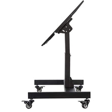 Conference Room Podium TV Cart Stand with wheels 90° Tilt & Height Adjustable