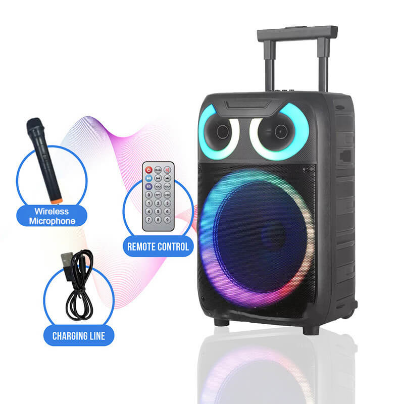 Mitsun 15" Bluetooth Trolley Speaker with Wireless mics, FM Radio, USB & Recording Option, Mic Echo Control, free shipping