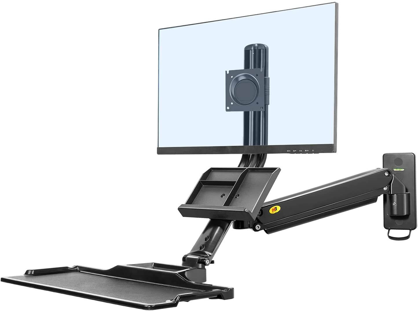 NB Sit Stand Desk Monitor Keyboard Gas Spring Wall Mount MB32