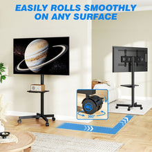 Universal Mobile TV Stand with Wheels for 23–55 Inch TVs|Height Adjustable|VESA 100x100 to 400x400|Up to 40 kg|Black, free shipping