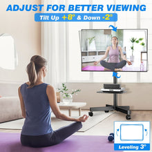 Universal Mobile TV Stand with Wheels for 23–55 Inch TVs|Height Adjustable|VESA 100x100 to 400x400|Up to 40 kg|Black, free shipping