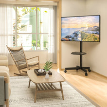 Universal Mobile TV Stand with Wheels for 23–55 Inch TVs|Height Adjustable|VESA 100x100 to 400x400|Up to 40 kg|Black, free shipping
