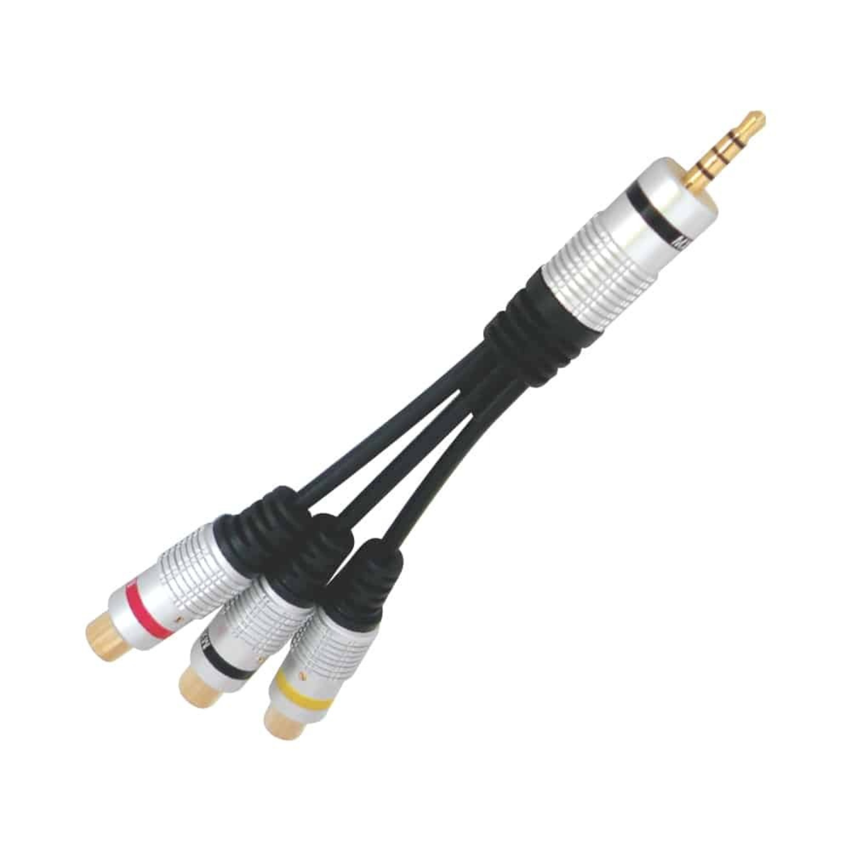 MX 4 Pole EP Stereo Plug 3.5mm to 3 RCA Female Connector Cord (0.17 m)-Gold Plated AV Adapter | High-Quality Audio & Video Transfer, free shipping