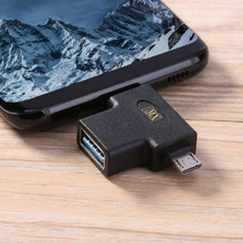MX 2-in-1 USB 3.0 OTG Adapter, USB-A Female to Micro-USB & Type-C Male, High-Speed Data & Charging,T-Shape Design, free shipping