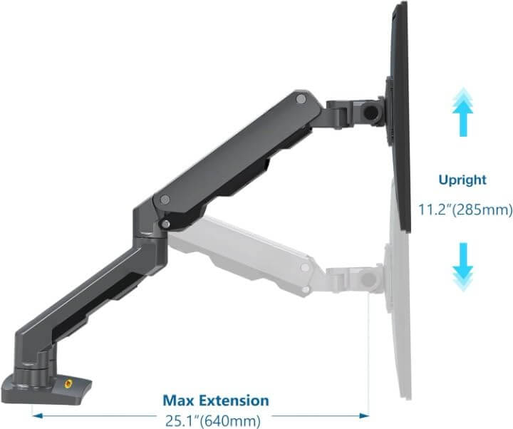 NB 27-34" Gas Spring Dual Monitor Arm w/ 360° Swivel & Tilt G65 Free Shipping