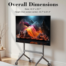 Heavy-Duty Mobile TV Cart with Lockable Wheels for 65–90 Inch Screens,Height Adjustable AV Shelf, Max VESA 900×600,68.2 kg load capacity, free shipping