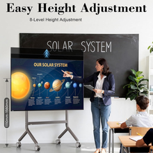 Heavy-Duty Mobile TV Cart with Lockable Wheels for 65–90 Inch Screens,Height Adjustable AV Shelf, Max VESA 900×600,68.2 kg load capacity, free shipping