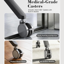 Heavy-Duty Mobile TV Cart with Lockable Wheels for 65–90 Inch Screens,Height Adjustable AV Shelf, Max VESA 900×600,68.2 kg load capacity, free shipping