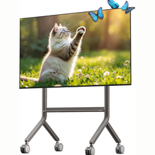 Heavy-Duty Mobile TV Cart with Lockable Wheels for 65–90 Inch Screens,Height Adjustable AV Shelf, Max VESA 900×600,68.2 kg load capacity, free shipping