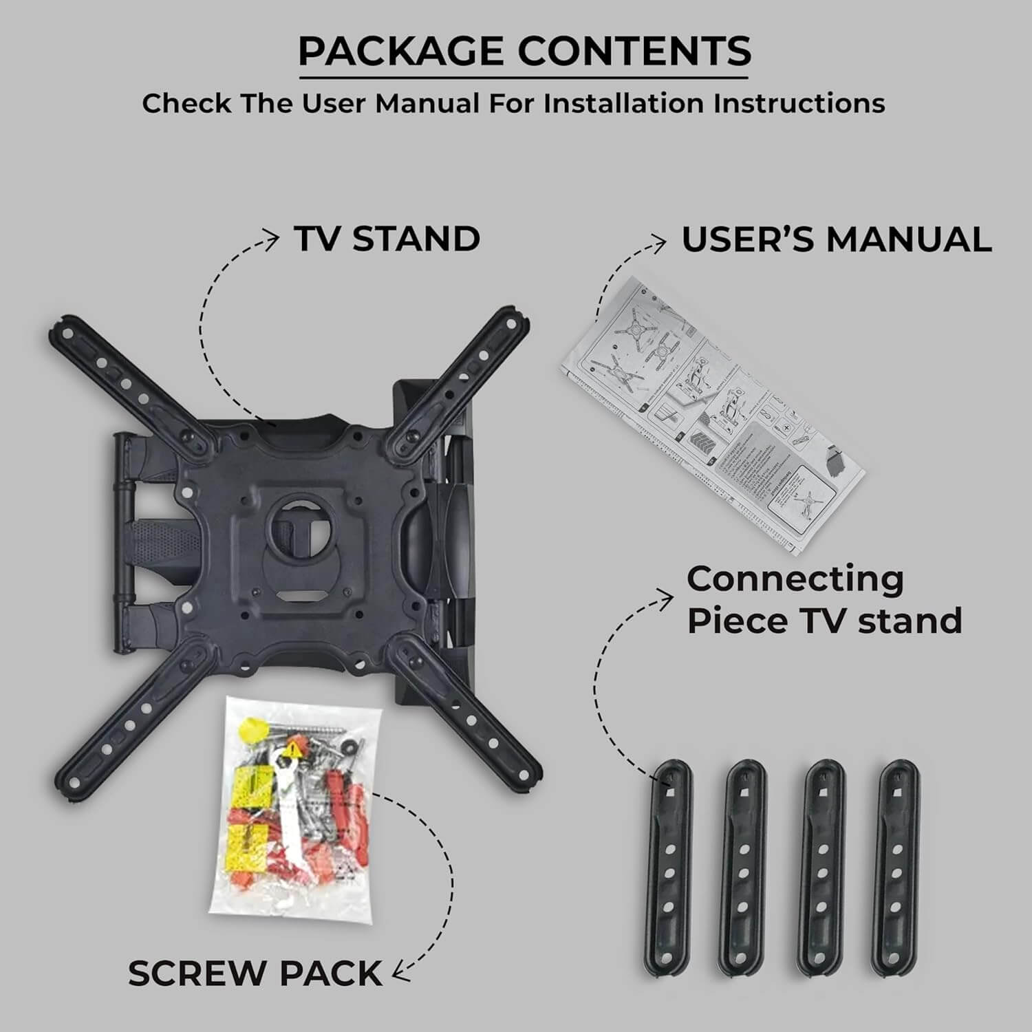 Gadget Wagon P40 Full Motion Cantilever TV Wall Mount Bracket for 32 to 65 Inch LED/HD/Smart TV’s, Universal Heavy Duty TV Wall Mount Stand with Swivel Rotation & Tilt Adjustments